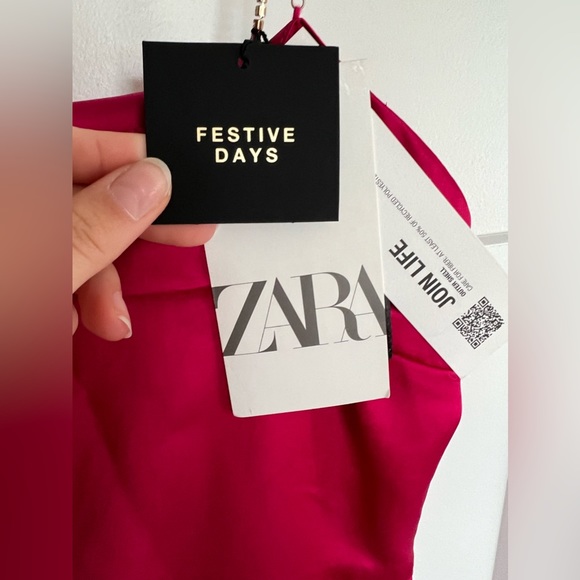 Zara Satin Effect Dress with Rhinestone Straps - NEW WITH TAGS❤️ - Picture 5 of 10